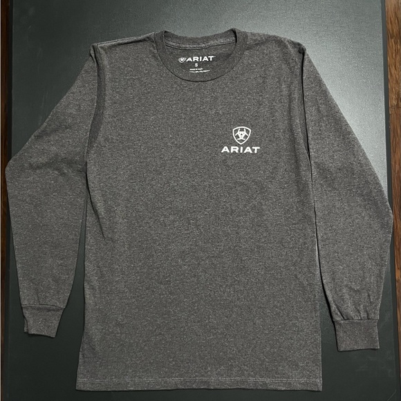 Ariat Men's Charcoal Long Sleeve Tee - Picture 1 of 2